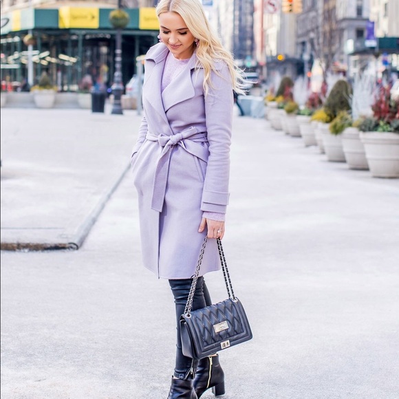 badgley mischka double face wool wrap coat